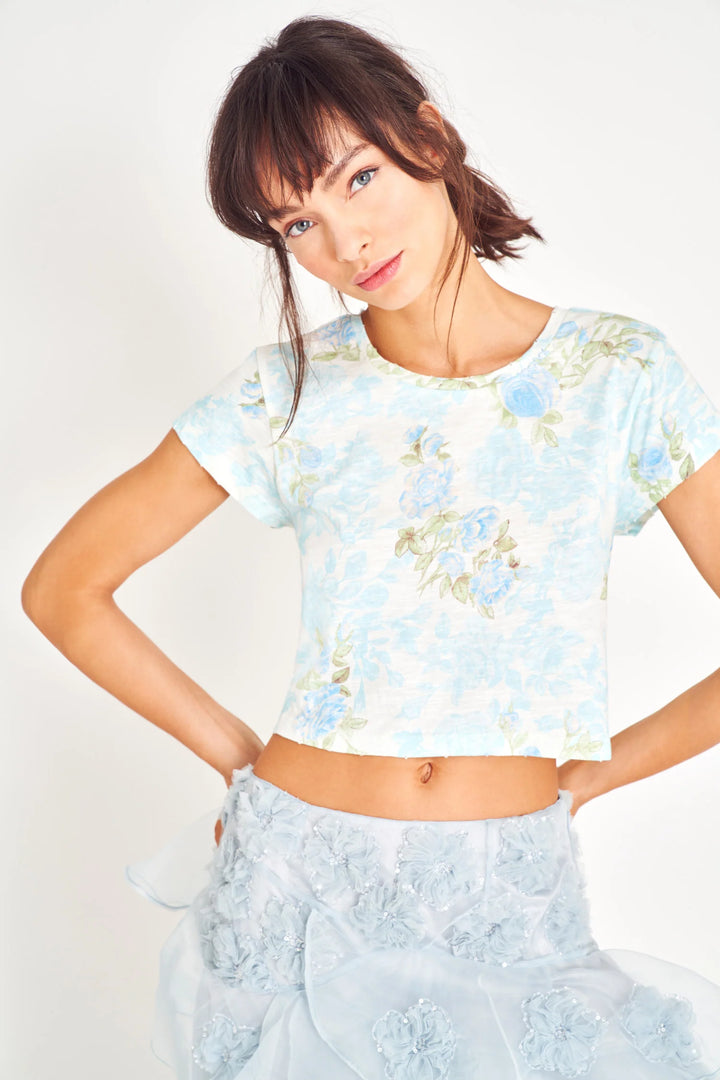 RUBIN CROPPED TEE - BABY BLUE PROMISE