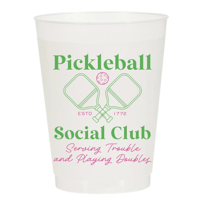 PICKLEBALL SOCIAL CLUB DOUBLE SET FROSTED PARTY CUPS-SPORTS