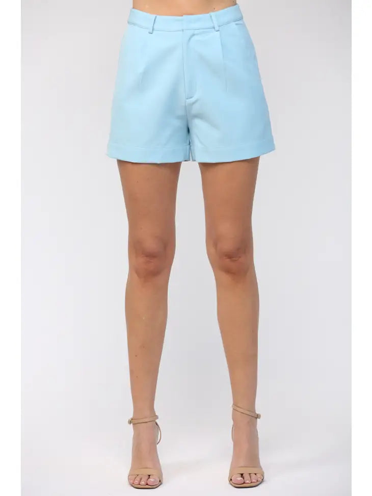 TAILORED SHORTS-BABY BLUE