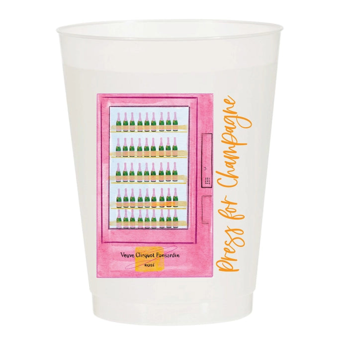 PRESS FOR CHAMPAGNE VENDING MACHINE FROSTED PARTY CUPS