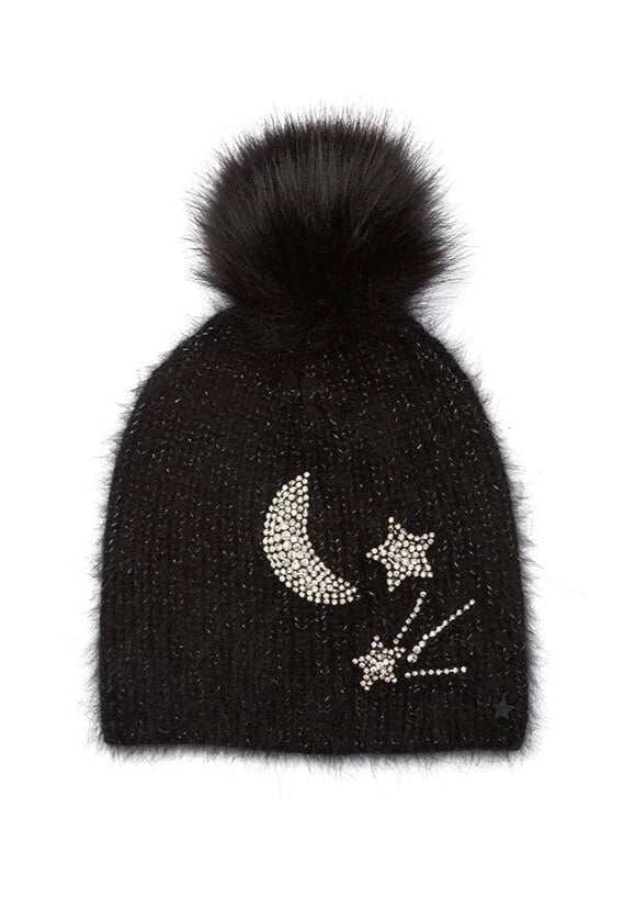 MOON AND STARS HAT - BLACK