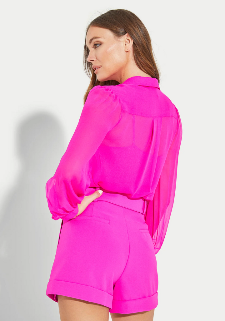 MAXWELL GEORGETTE BLOUSE - HOT PINK