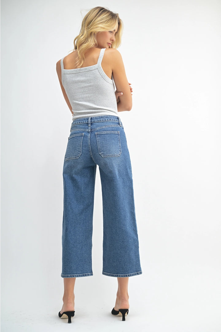 MILA HIGH RISE CROPPED WIDE LEG-MEDIUM DENIM