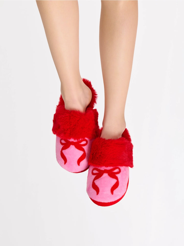 BOW SLIPPERS-PINK