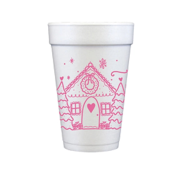 GINGERBREAD CHRISTMAS FOAM CUP-PINK