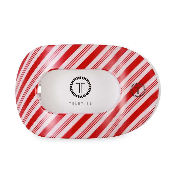 LARGE ROUND FLAT HAIR CLIP-CANDY CANE CRUSH