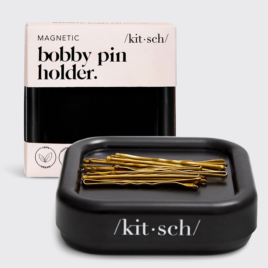 Black magnetic bobby pin holder 