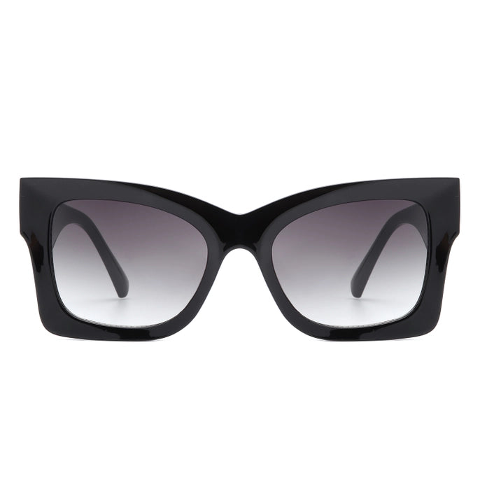 RETRO SQUARE CAT EYE SUNGLASSES-BLACK