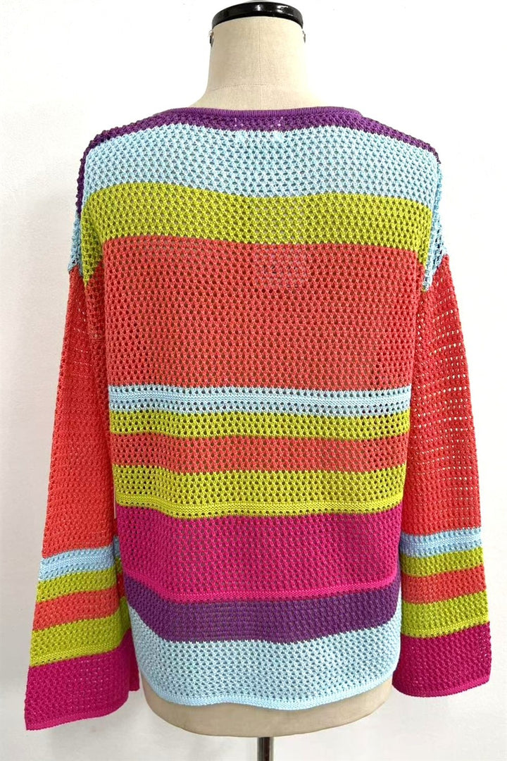 STRIPED KNIT TOP-MULTI