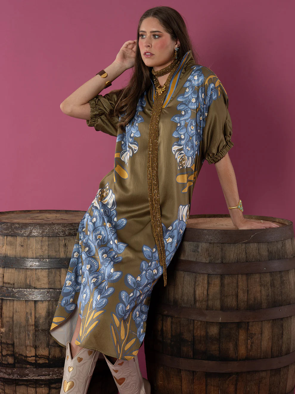 POPPY CAFTAN-BLUE BONNET