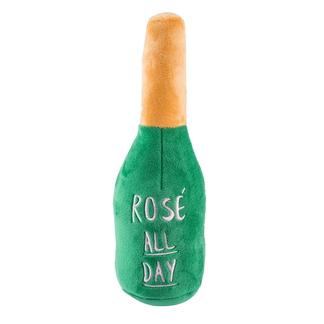 LARGE WOOF CLICQUOT CHAMPAGNE BOTTLE SQUEAKER DOG TOY