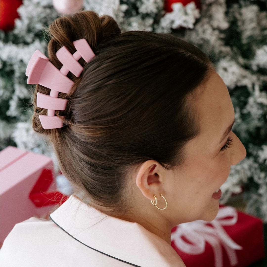 LARGE CLASSIC HAIR CLIP-MERRY PINKMAS