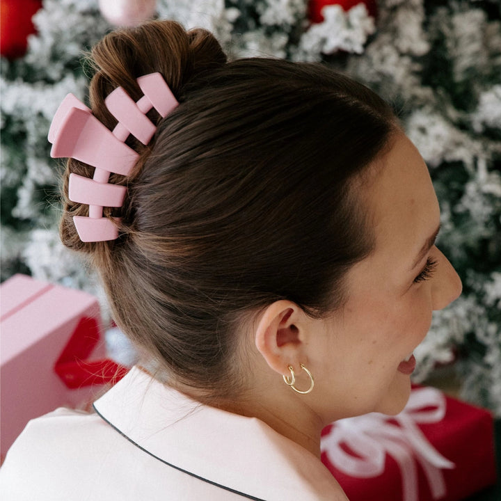 LARGE CLASSIC HAIR CLIP-MERRY PINKMAS