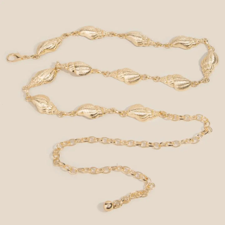SEASHELL CHAIN BELT-GOLD