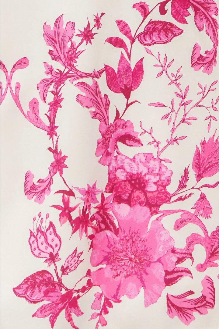 FLORAL WOVEN MINI DRESS-IVORY/PINK