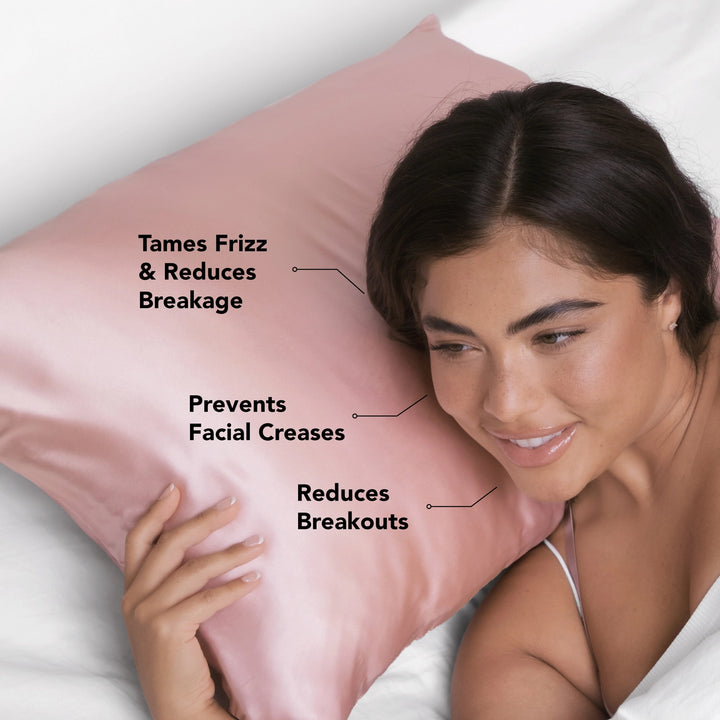 SATIN STANDARD PILLOWCASE-BLUSH