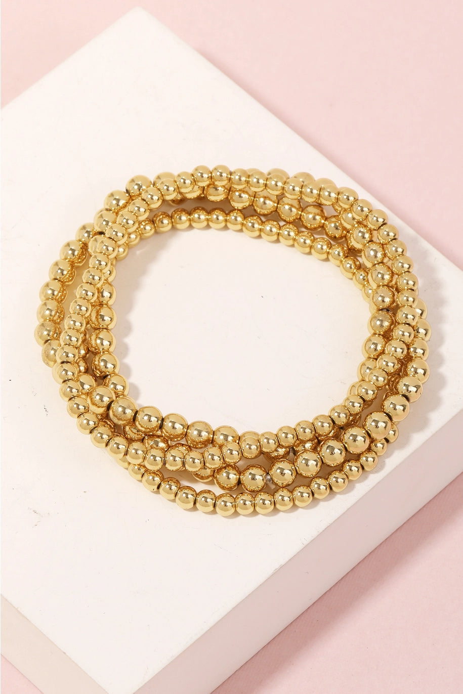 Gold beaded bracelets 