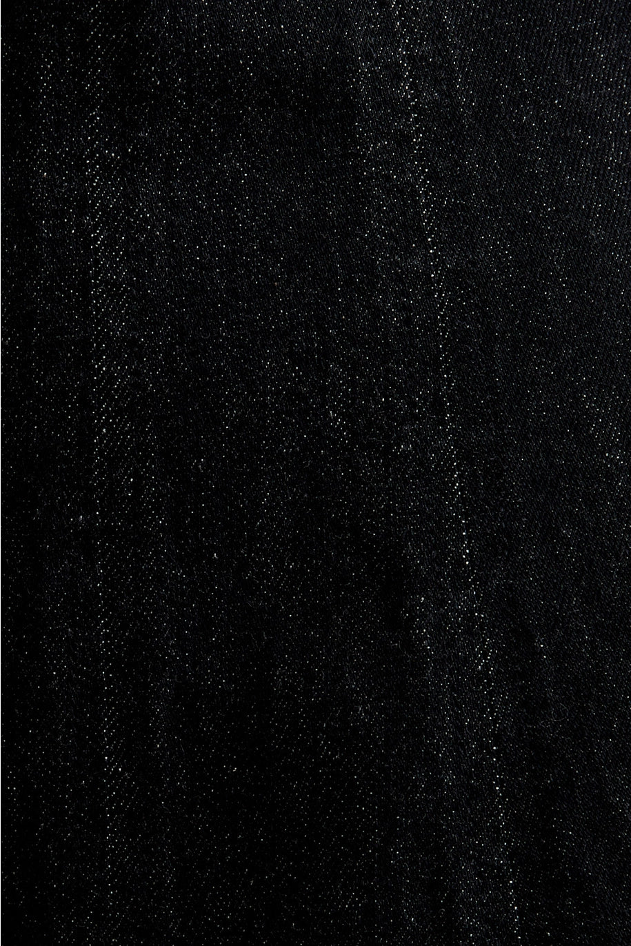 ROUND NECK DENIM MINI DRESS-BLACK