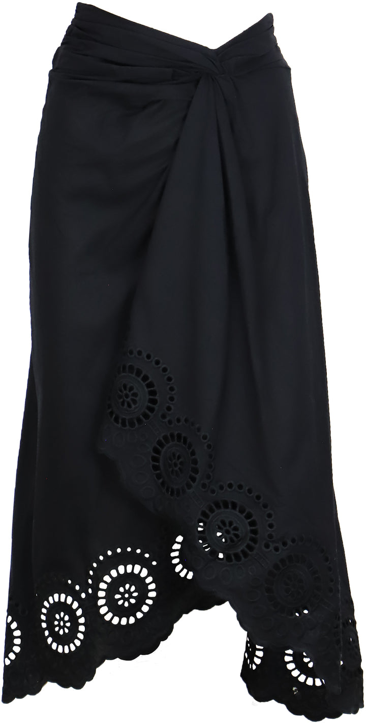 KAYLA WRAP SKIRT-BLACK