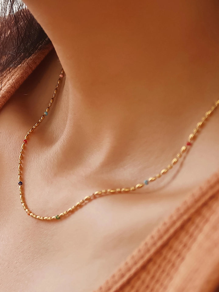 TAVE 18K GOLD PETITE BEADED NECKLACE