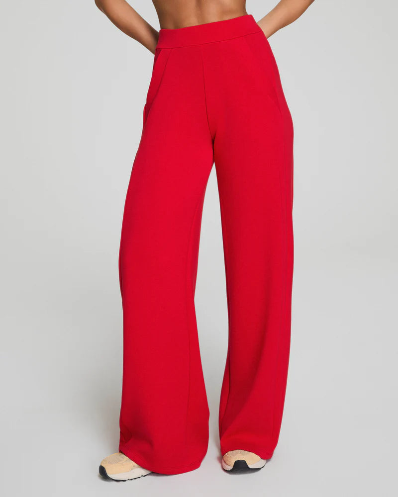 AIRESSENTIALS WIDE LEG TRACK PANT-SPANX RED