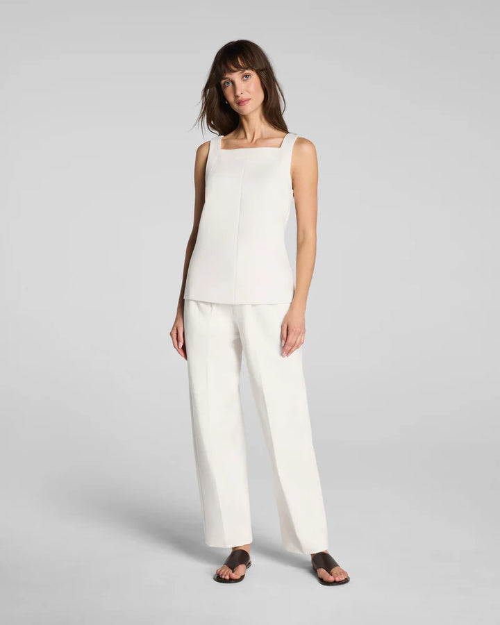 PONTE SQUARE NECK TANK-IVORY