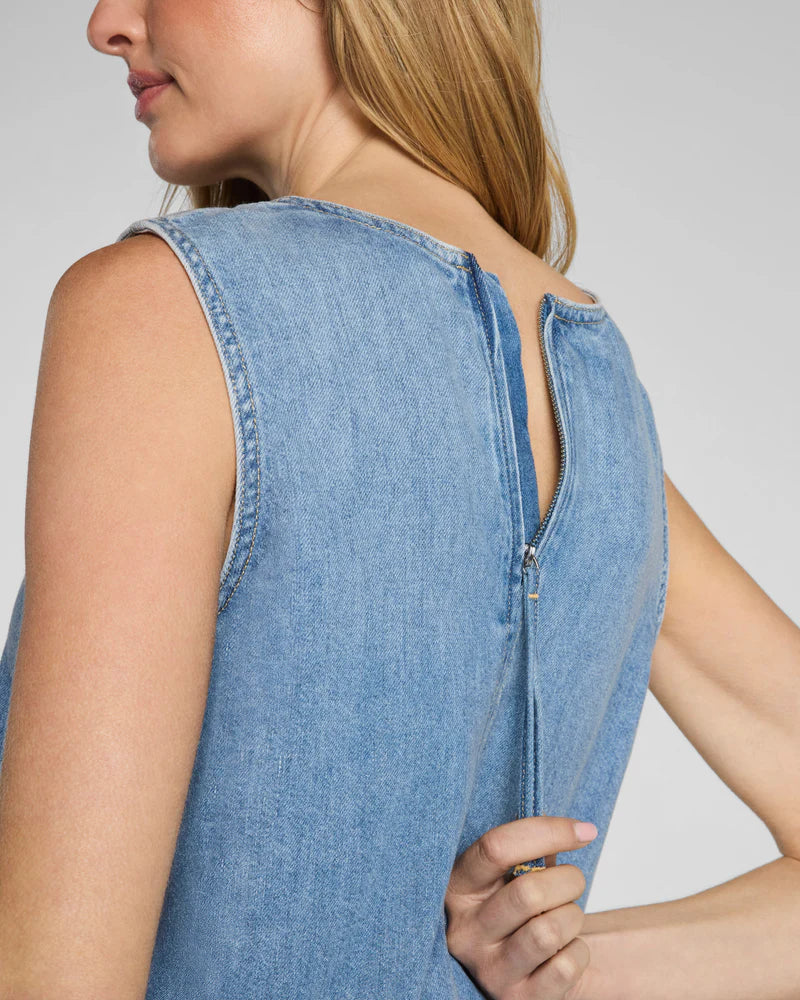 LIGHTWEIGHT DENIM SHELL TANK-SEASIDE BLUE
