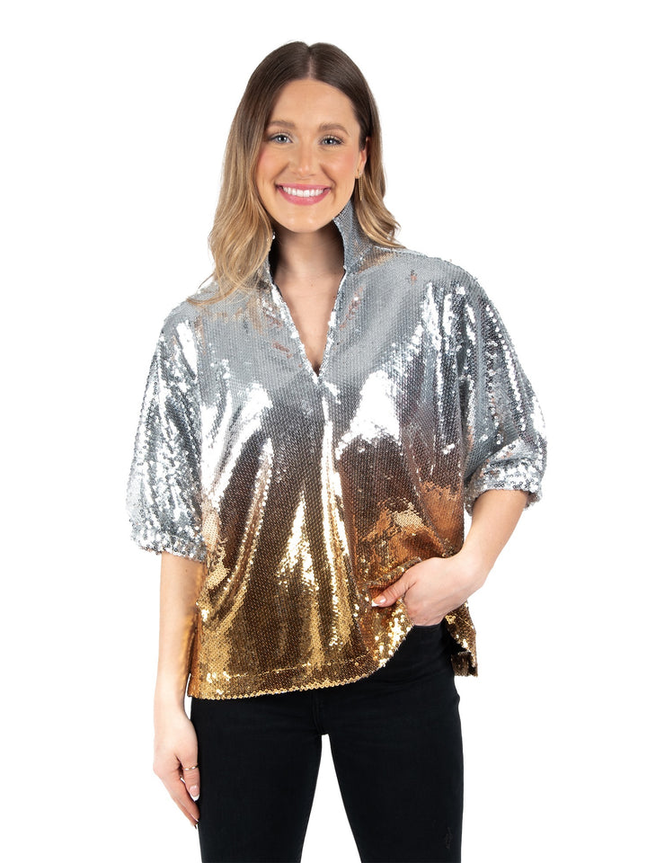 POPPY TOP-OMBR SEQUINS