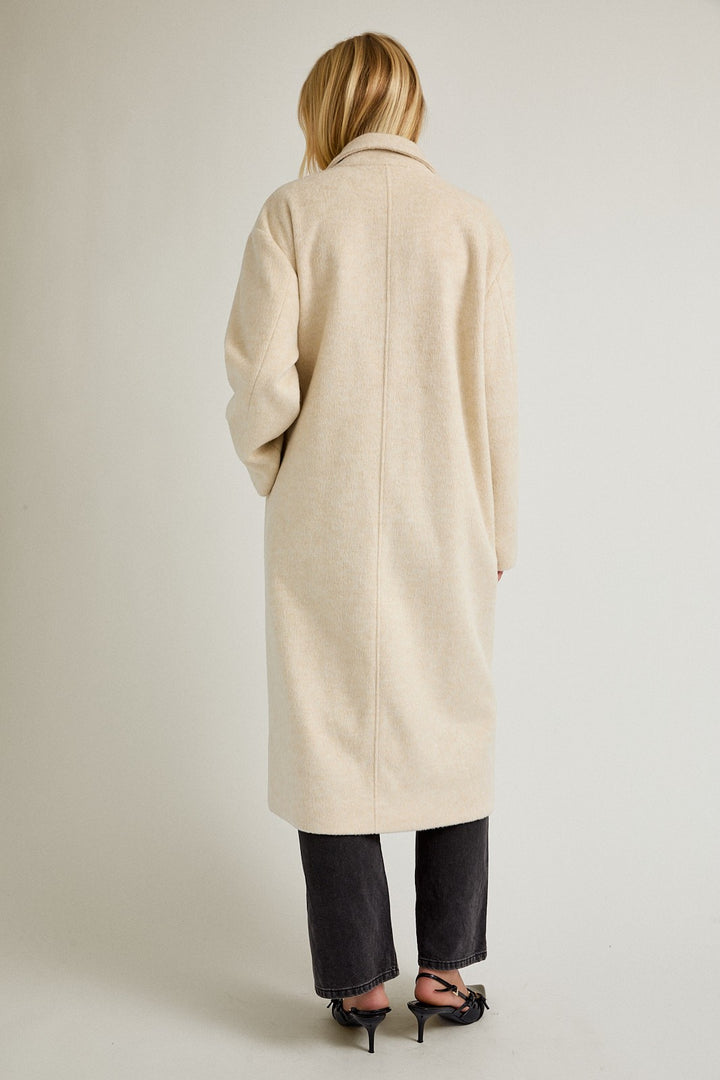 LONG SLEEVE FUZZY COAT-CREAM