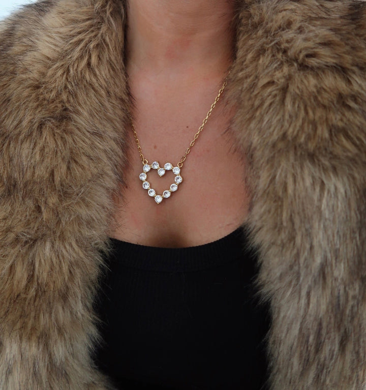 LARGE DIAMOND HEART-GOLD