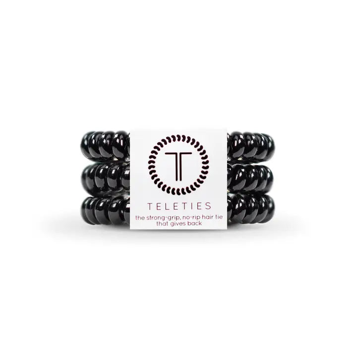 LARGE SPIRAL HAIR TIES-JET BLACK HAIR