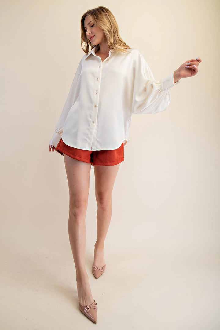 VOLUMINOUS SLEEVE BLOUSE-IVORY