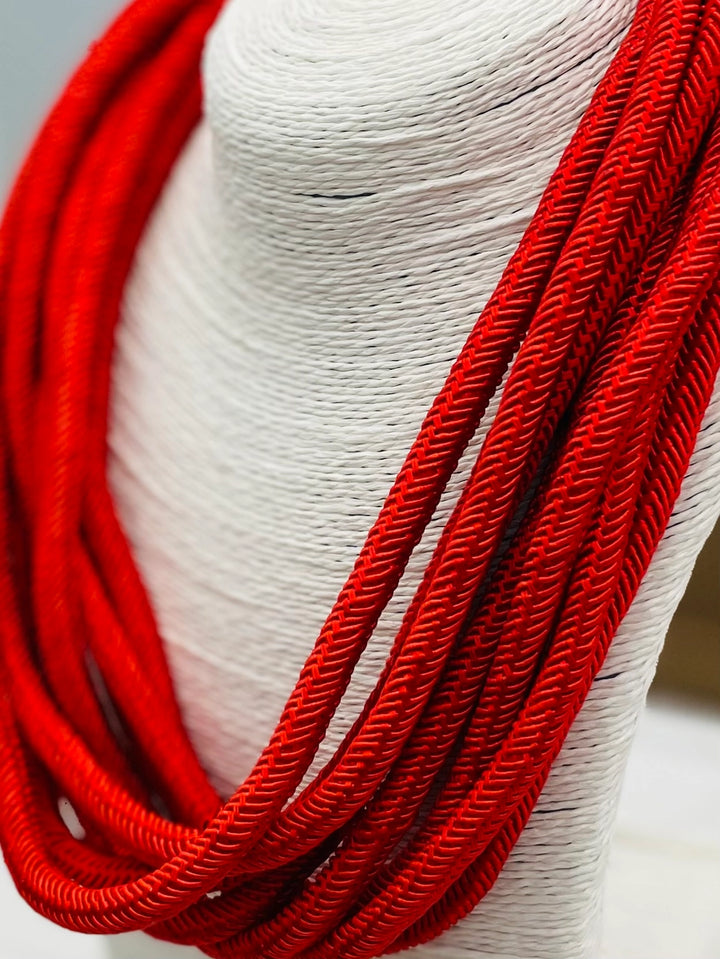 SLUB 8 STRAND NECKLACE-RED