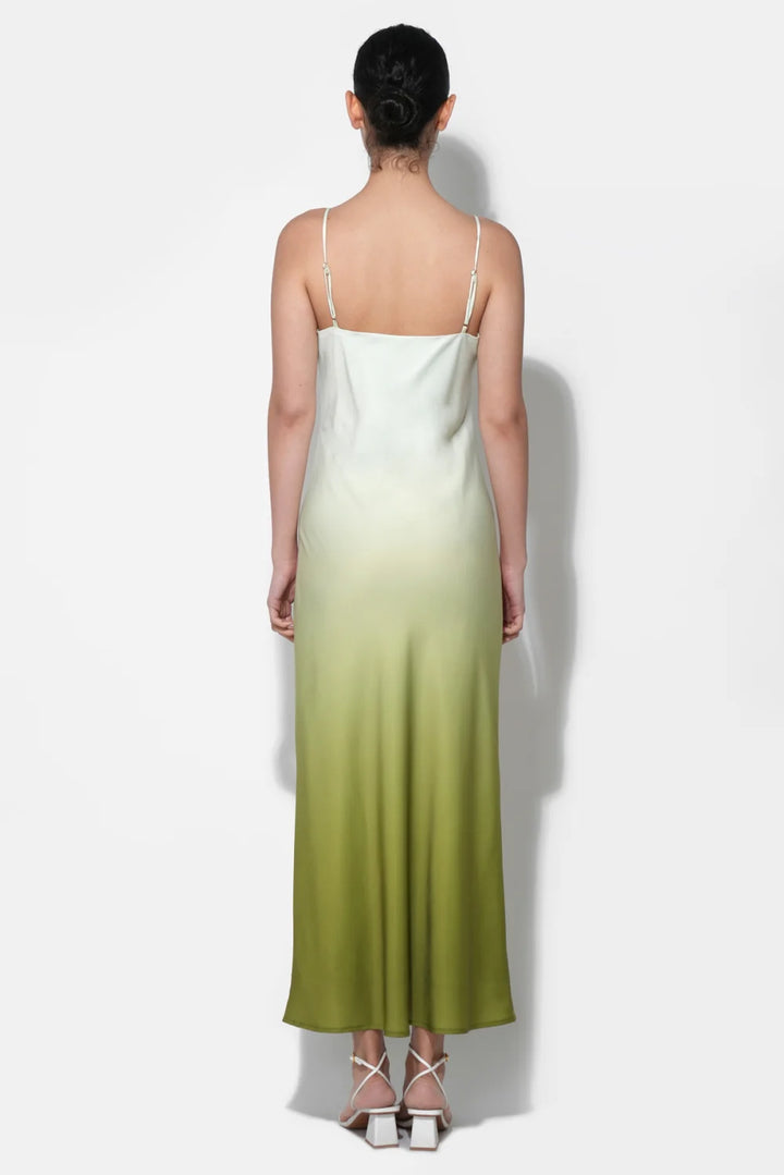 CECILIA MAXI SLIP DRESS-LIME/MULTI