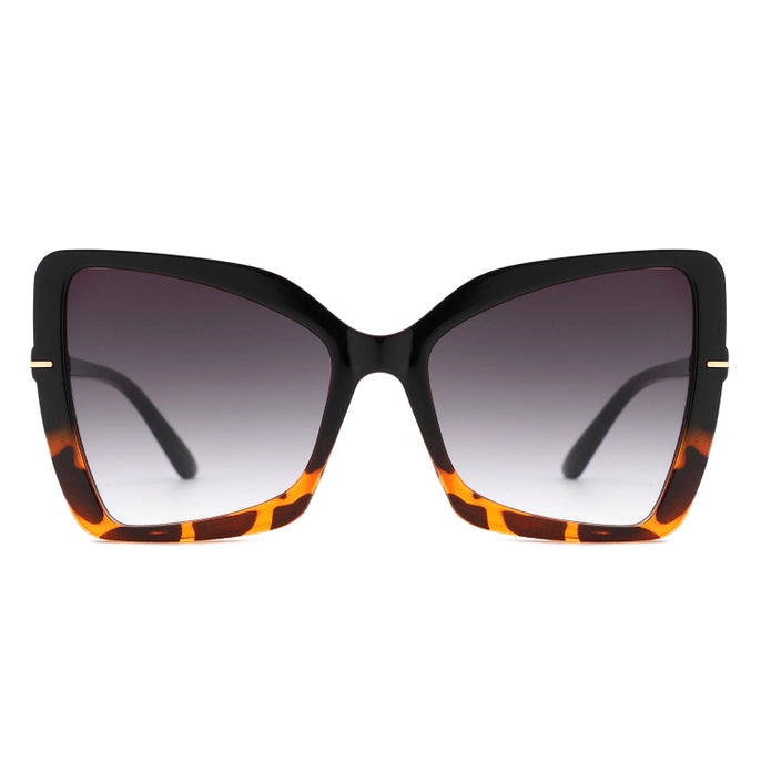 OVERSIZED BUTTERFLY CAT EYE SUNGLASSES-BLACK/TORTOISE