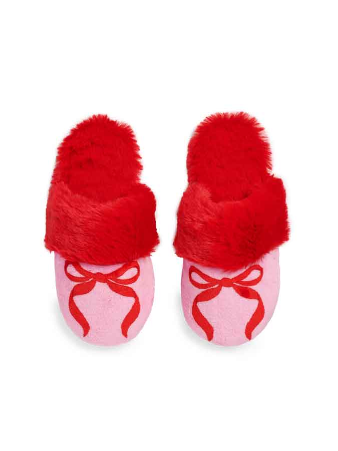 BOW SLIPPERS-PINK