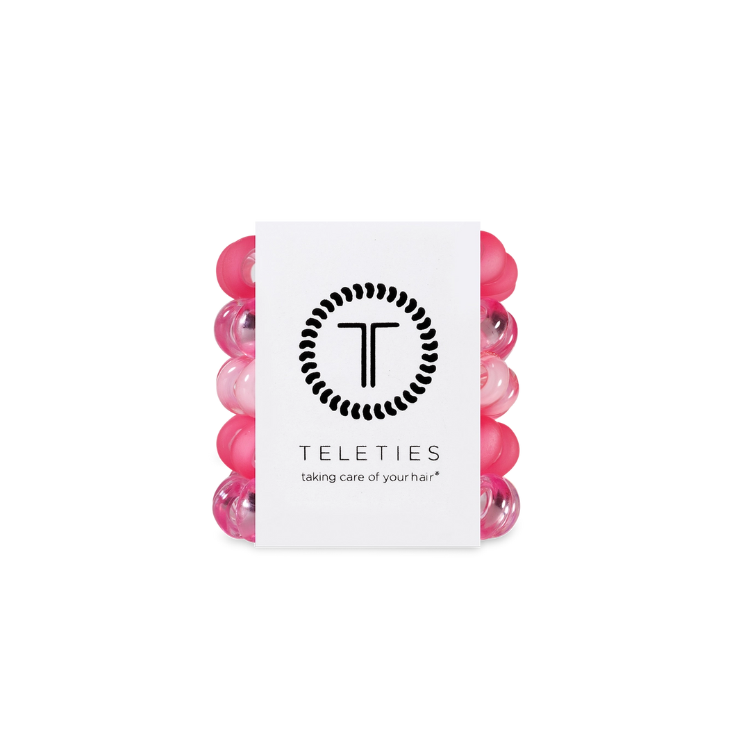 TINY SPIRAL HAIR TIES-PRETTY IN PINK