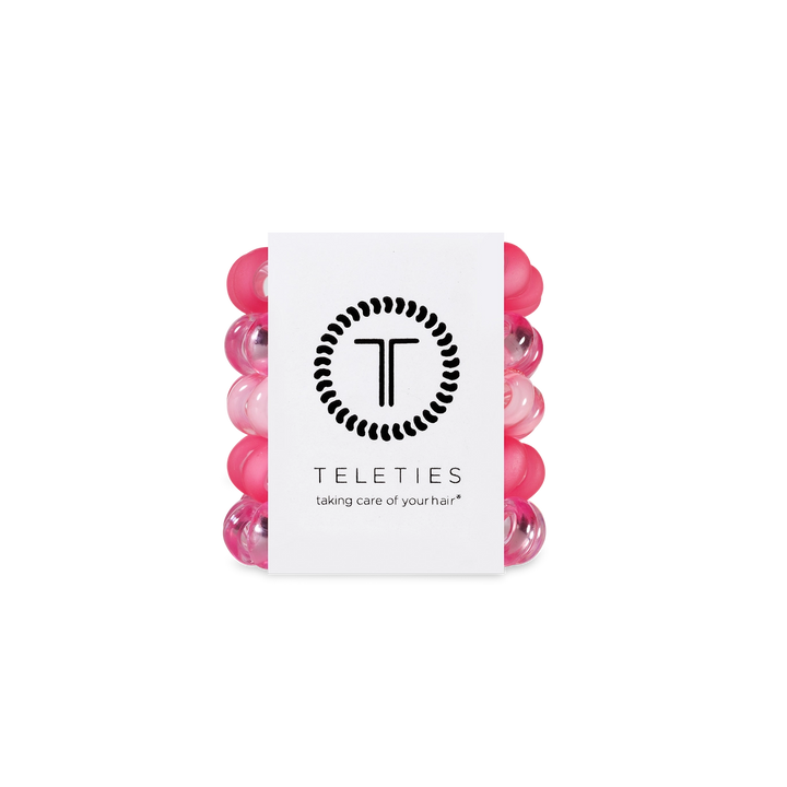 TINY SPIRAL HAIR TIES-PRETTY IN PINK