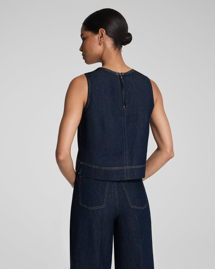 LIGHTWEIGHT DENIM SHELL TANK-RINSE