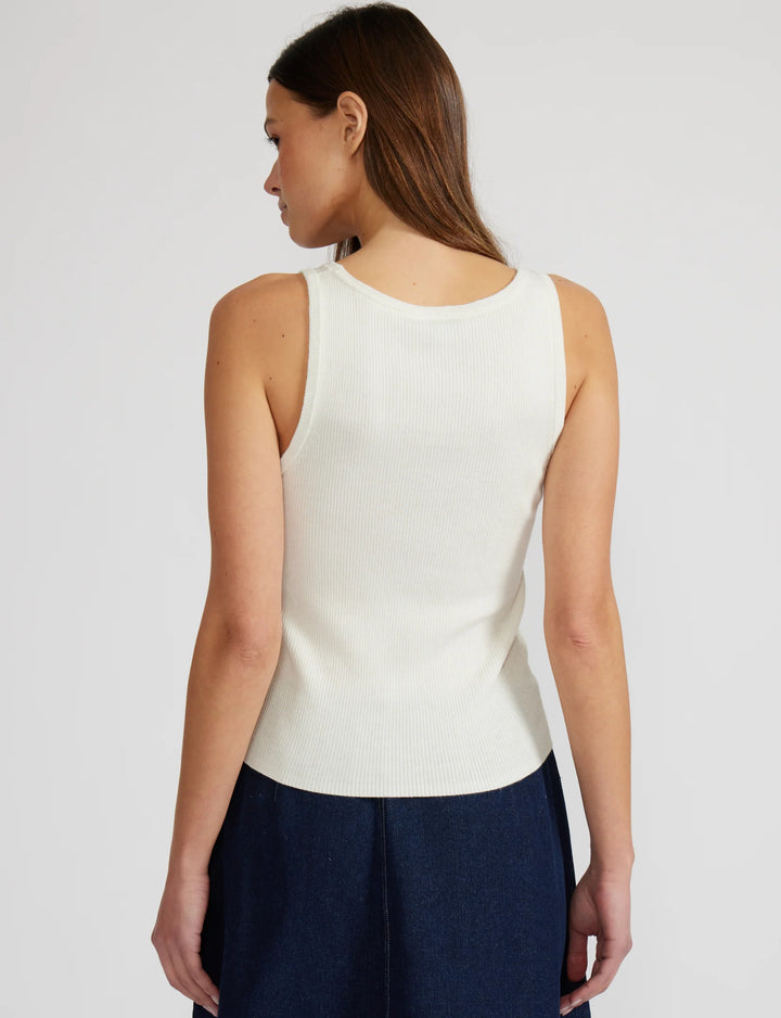 WENDY RHINESTONE TANK-WHITE