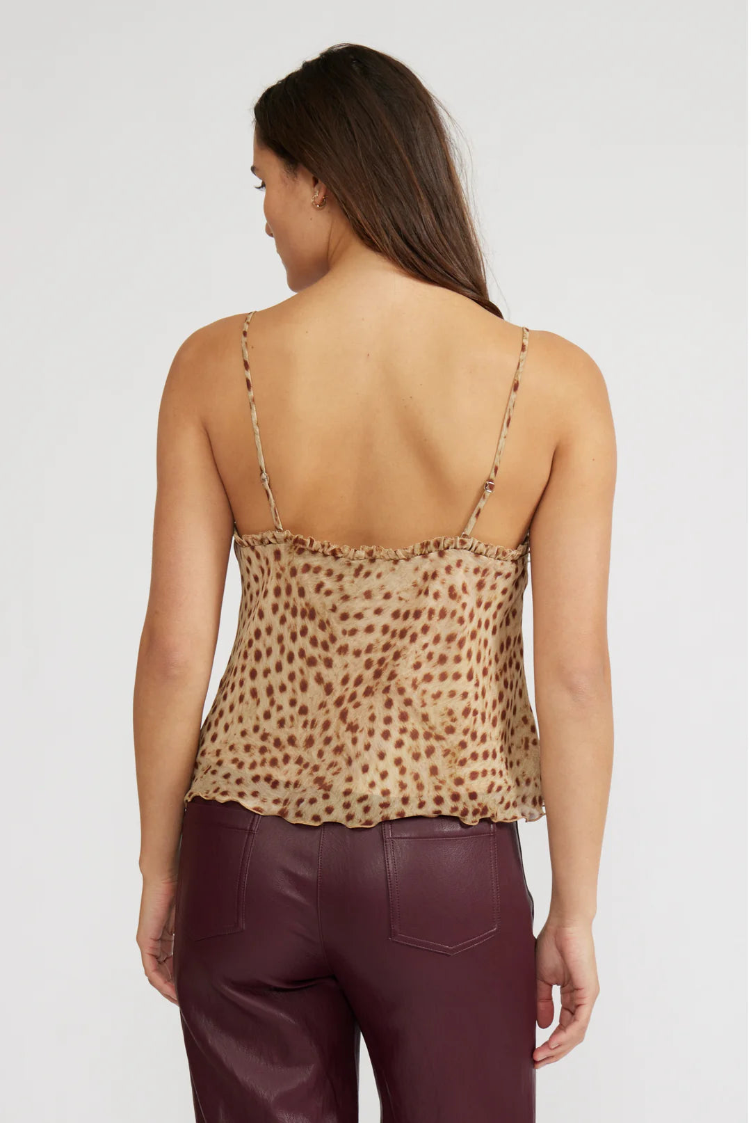 CAMILA RUFFLE TANK-CHEETAH