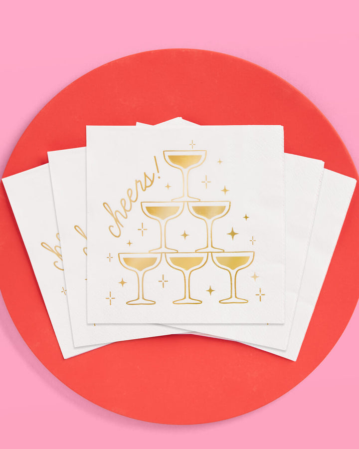 GOLD FOIL CHEERS NAPKINS