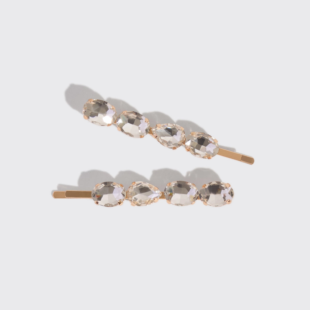 HOLIDAY GEMSTONE BOBBY PINS-GOLD