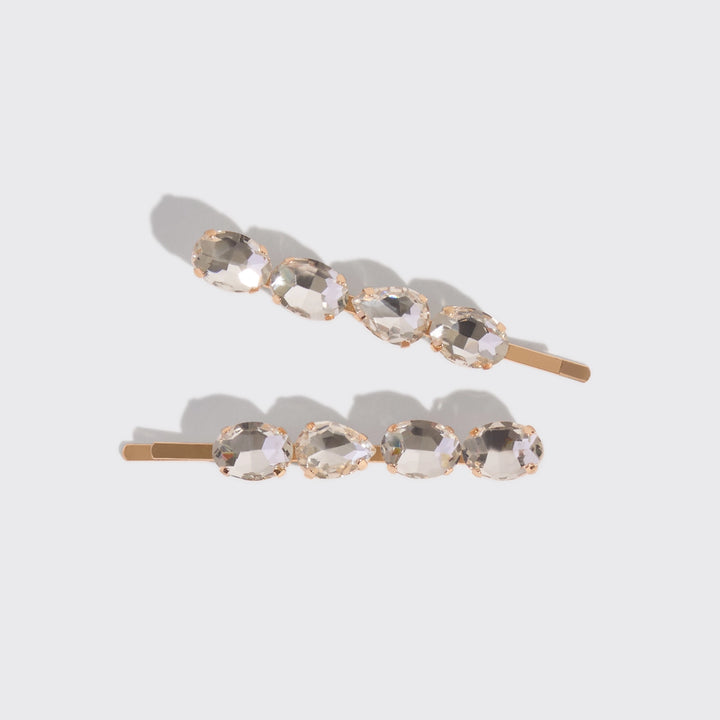 HOLIDAY GEMSTONE BOBBY PINS-GOLD