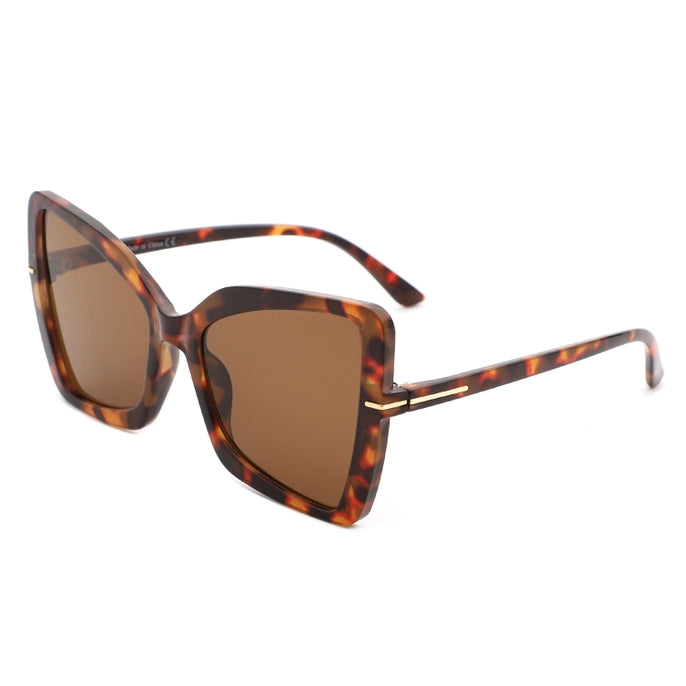 OVERSIZED BUTTERFLY CAT EYE SUNGLASSES-TORTOISE