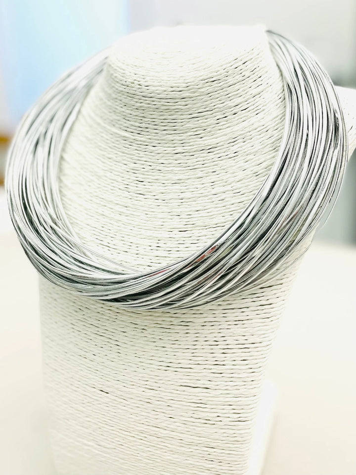 LEATHERETTE STRAND NECKLACE-SILVER