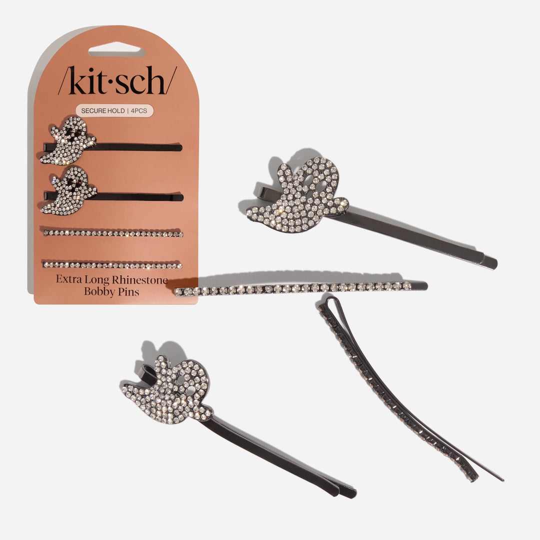 EXTRA LONG METAL RHINESTONE BOBBY PINS-GHOST
