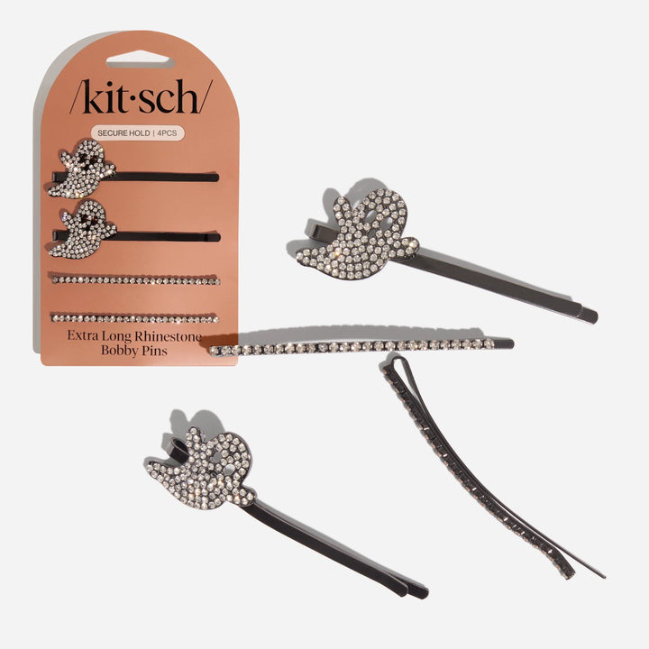 EXTRA LONG METAL RHINESTONE BOBBY PINS-GHOST