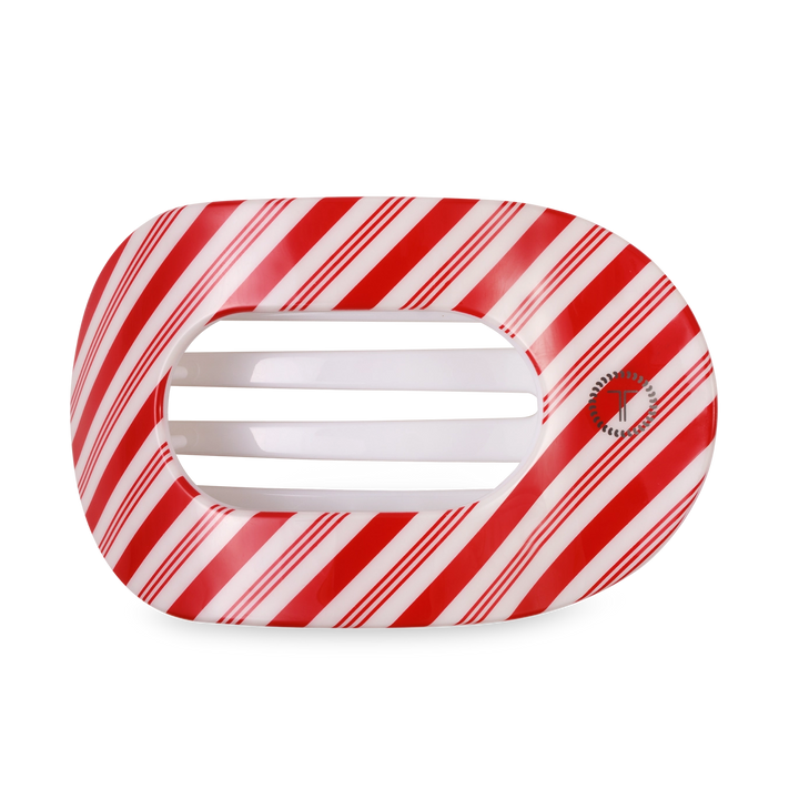 LARGE ROUND FLAT HAIR CLIP-CANDY CANE CRUSH