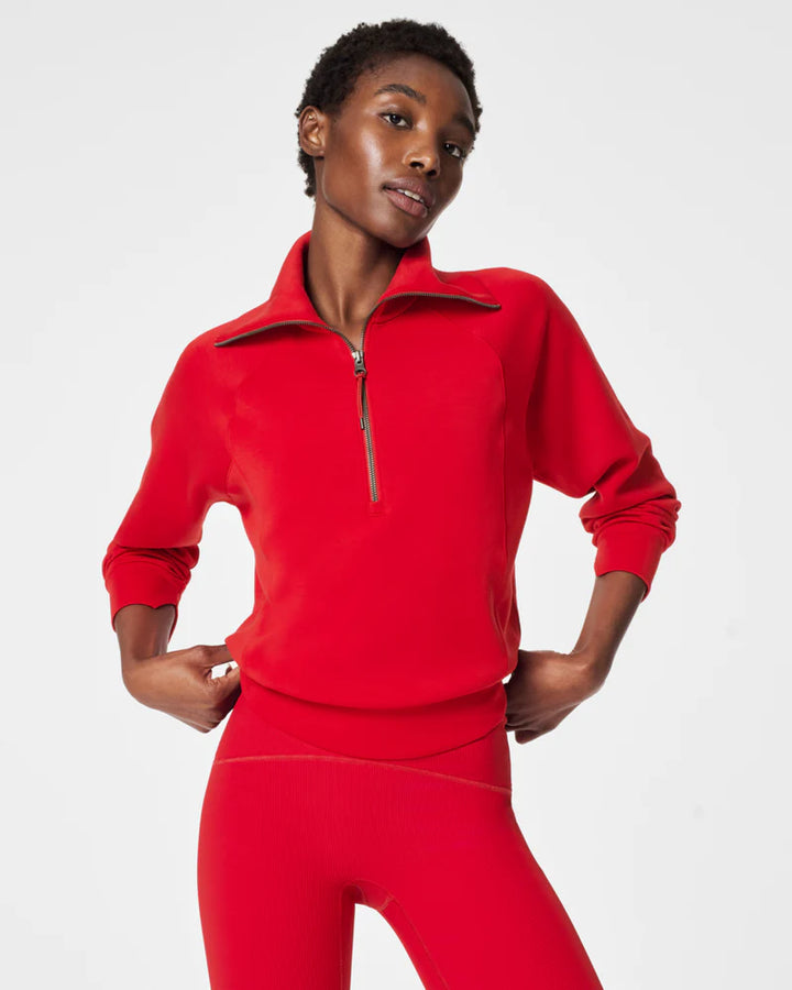 AIRESSENTIALS HALF ZIP-SPANX RED